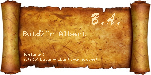 Butár Albert névjegykártya